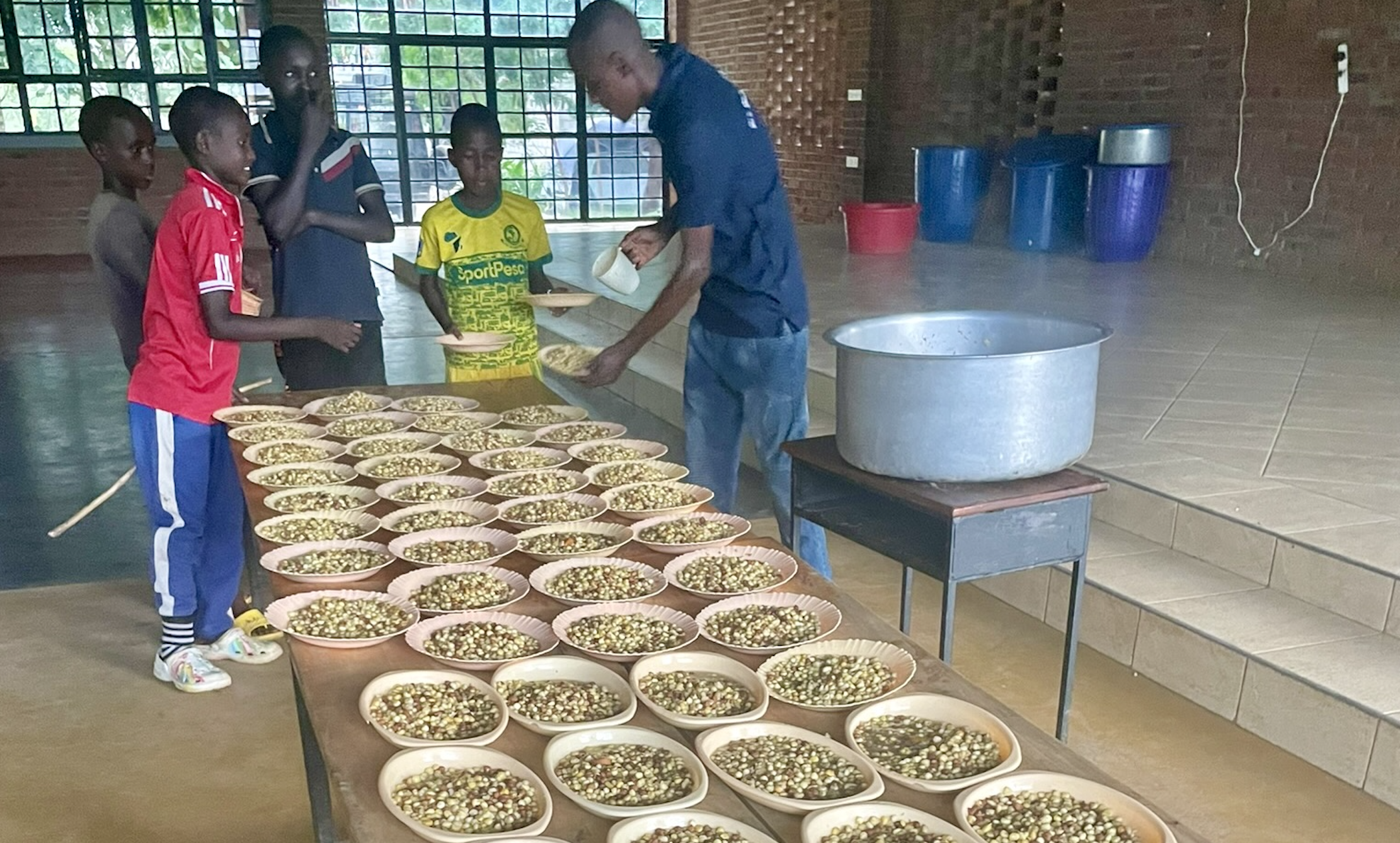 Bowls of food arranged on a table
