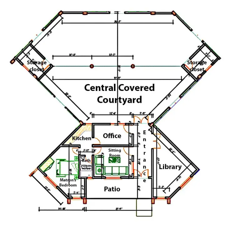 Central hub and matron’s quarters